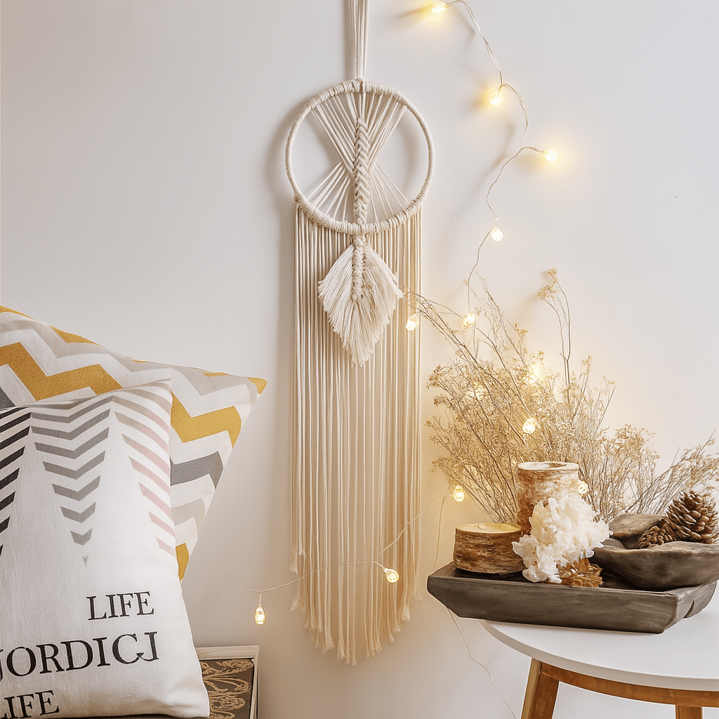 LunaGlow Sun Dream Fall Charm Macrame Wall Hanging