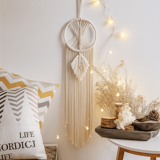 LunaGlow Sun Dream Fall Charm Macrame Wall Hanging