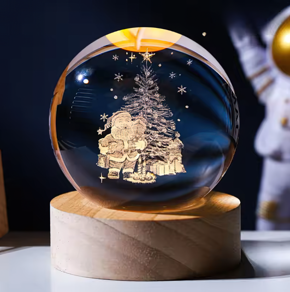 Santa Claus Cosmic Crystal Sphere Lamps.